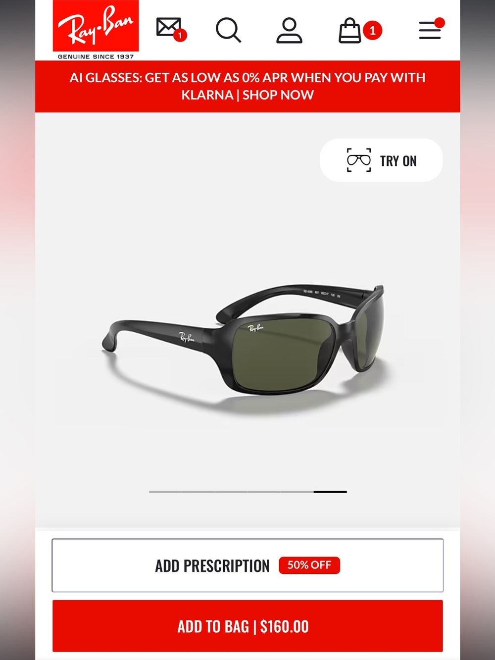 Ray-Ban RB4068 Women’s Black Sunglasses with Case